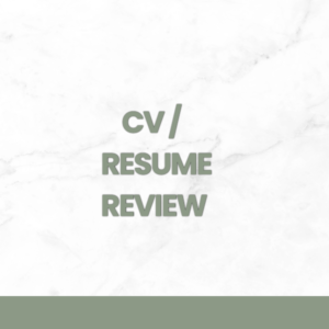 Academic CV / Resume Review